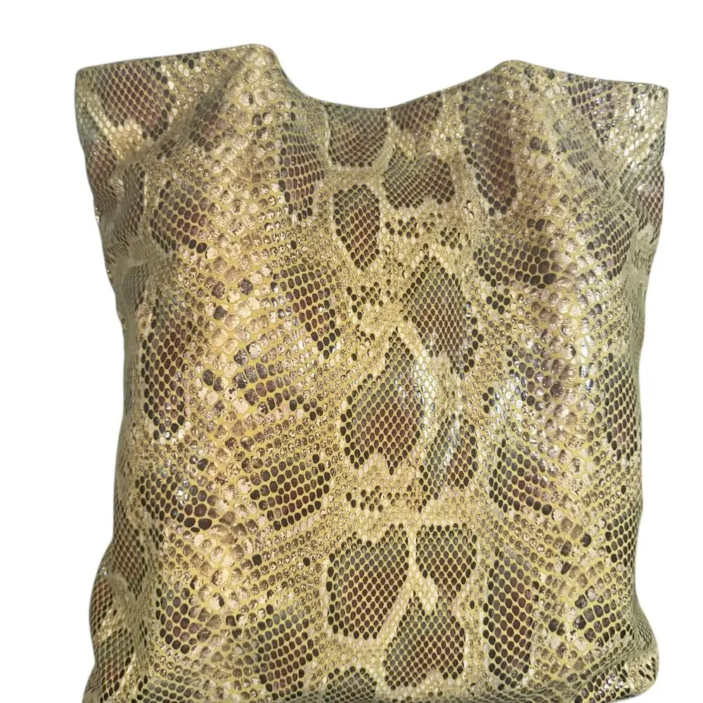 Sorial Gold Snakeskin Embossed Leather Tote Bag Shoulder Shopper